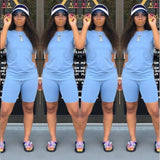 2019 new women solid sporting casual two piece set short sleeve tee top above knee pants suit tracksuit outfit 4 color